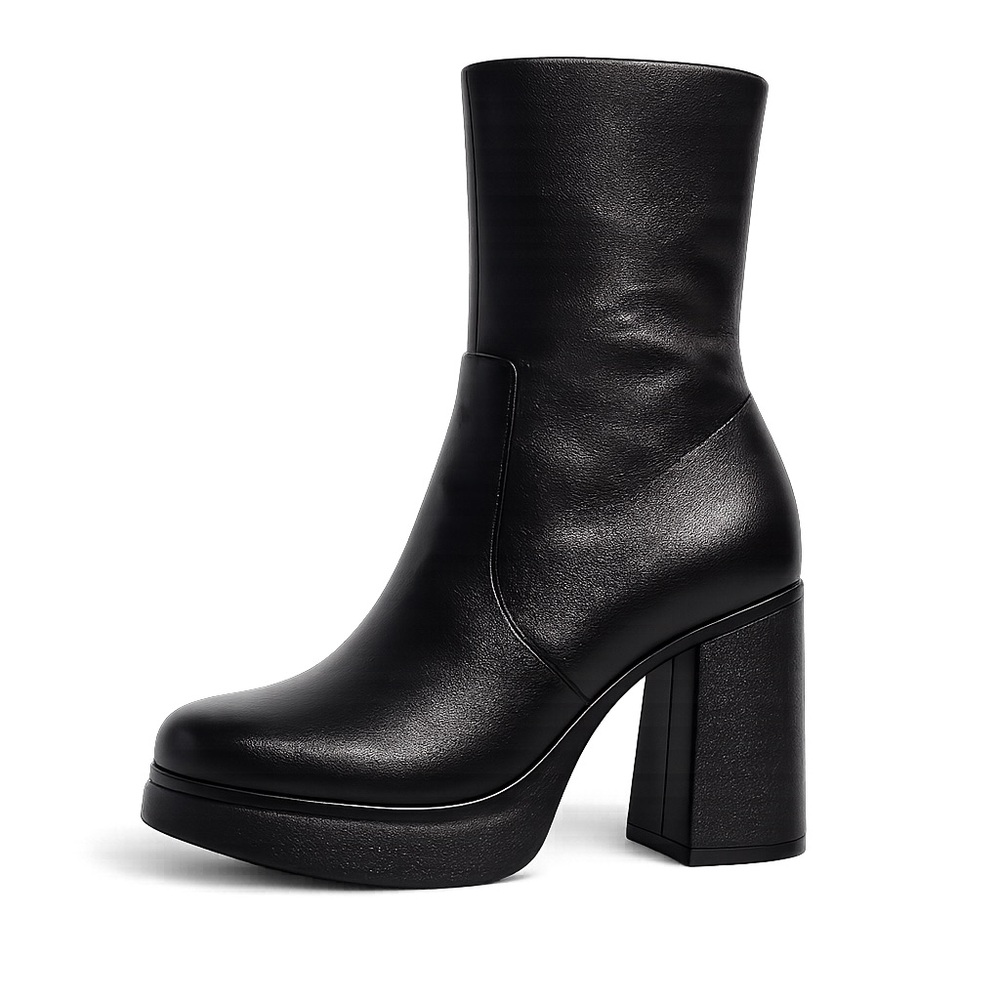 Steve Madden Black Platform Ankle Boots 9.5 Chunky Heel